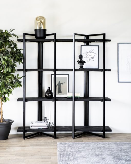 Wandkast Eddy hoog - zwart - Afbeelding 2