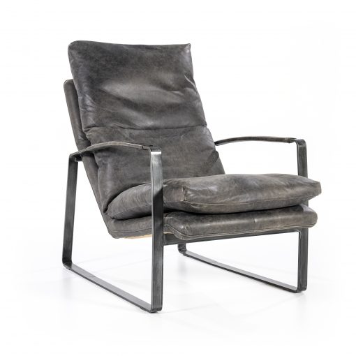 Fauteuil Lex - antraciet vintage leer - Afbeelding 2