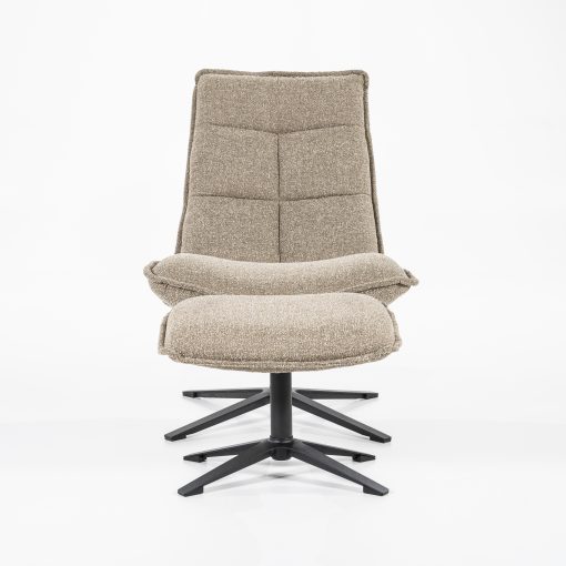 Fauteuil Marcus met voetenbank- beige Baquer - Afbeelding 3