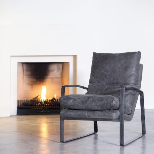 Fauteuil Lex - antraciet vintage leer