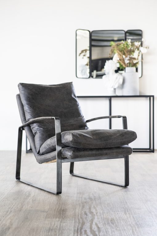 Fauteuil Lex - antraciet vintage leer - Afbeelding 5
