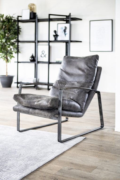 Fauteuil Lex - antraciet vintage leer - Afbeelding 6