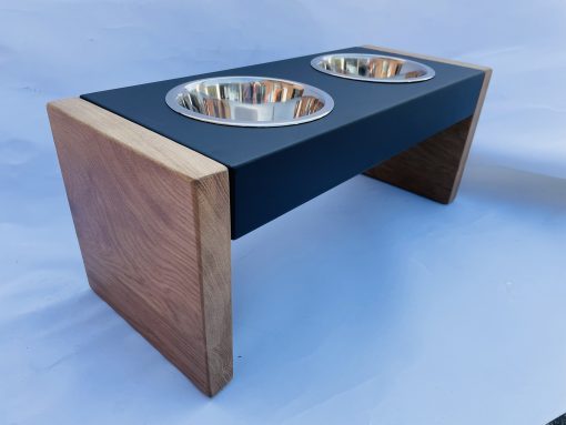 Hondenvoerbak eiken/zwart - Afbeelding 2