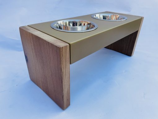 Hondenvoerbak goud/eiken - Afbeelding 2