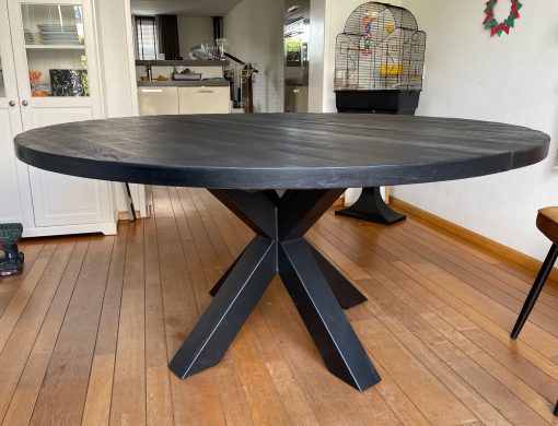 Ronde tafel Rita uitschuifbaar mango look OD Zwart - Afbeelding 5