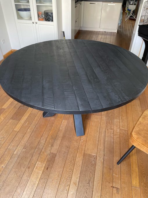 Ronde tafel Rita uitschuifbaar mango look OD Zwart - Afbeelding 7