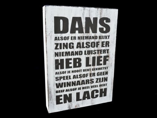 Tekstblok 25x18cm Dans alsof