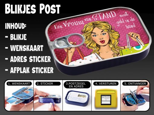 Blikjes post vrouw van stand - Afbeelding 2
