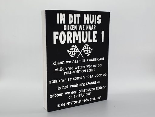 Tekstblok 25x18cm Formule 1 zwart