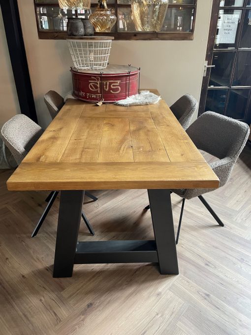 Tafel eiken/staal - Afbeelding 2