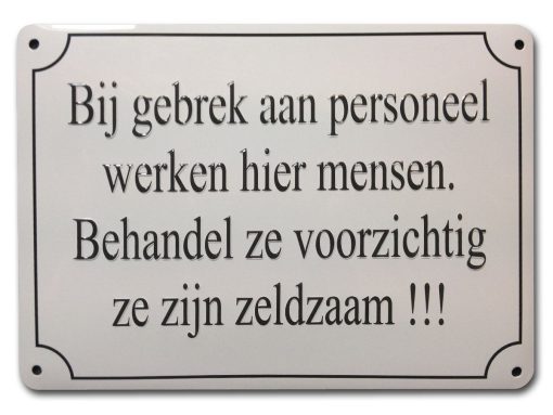 Muurschildje Personeel