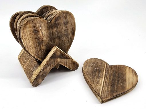 Onderzetter hart set van 6