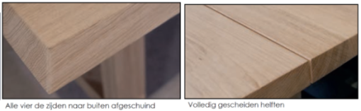 Bart eiken tafelblad 4cm - Afbeelding 2