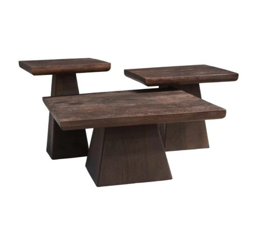 Salontafel set van 3 bruin