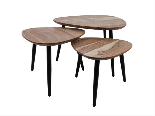 Salontafels set van 3 acacia