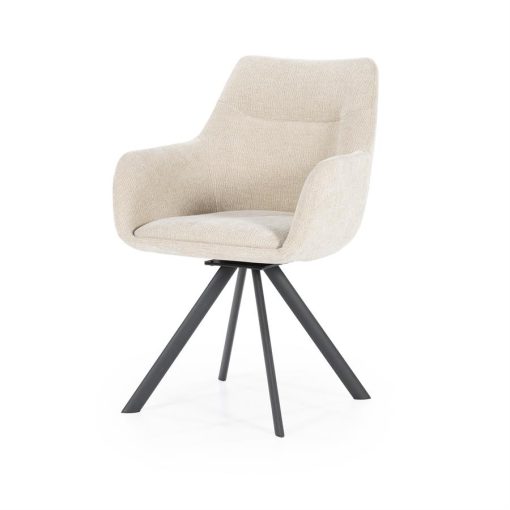 Stoel Bliss - taupe met armleuning