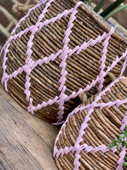 Venetië roze rieten mand - Afbeelding 4