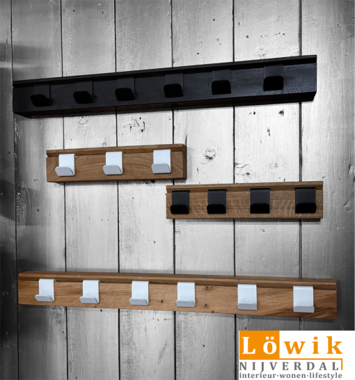 Kapstok Hooked metaal/hout