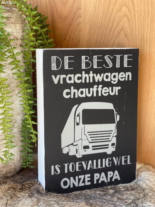 Tekst blok papa beste vrachtwagen chauffeur zwart