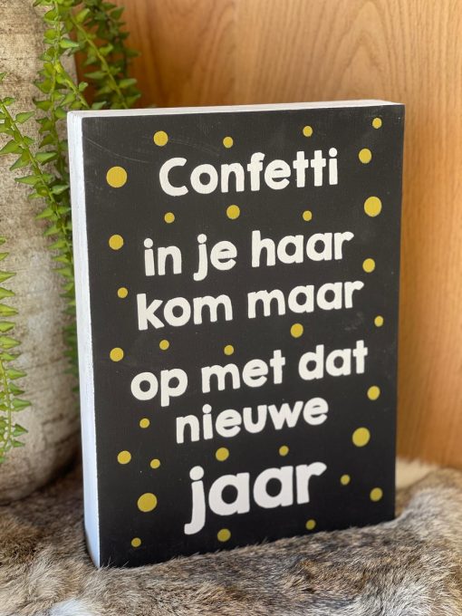Tekst blok nieuwe jaar zwart
