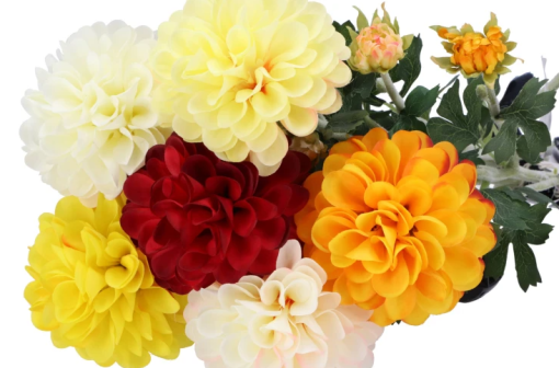 Zijde Dahlia geel 65cm - Afbeelding 3