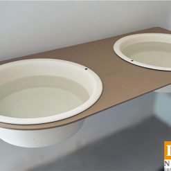 Hondenvoerbak ring dubbel beige