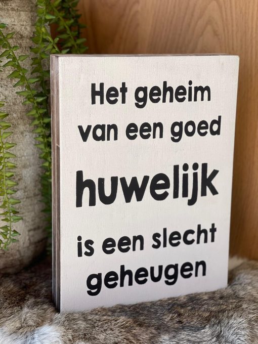 Tekst blok geheim goed huwelijk wit