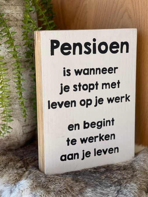 Tekst blok pensioen wit