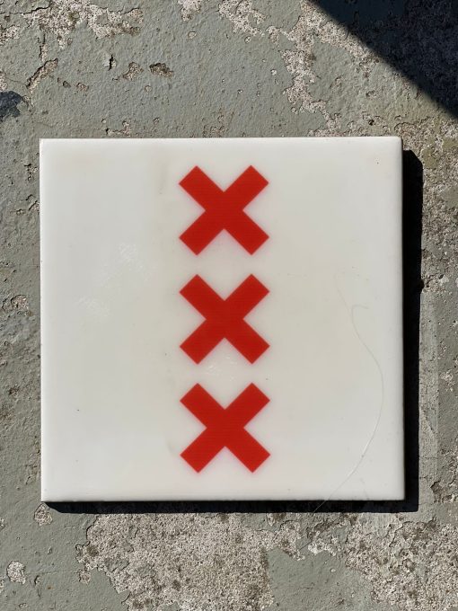 Tegeltje Amsterdam xxx spreuktegel