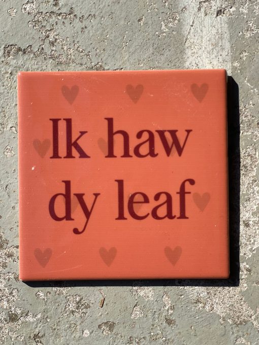 Tegeltje Ik haw dy leaf