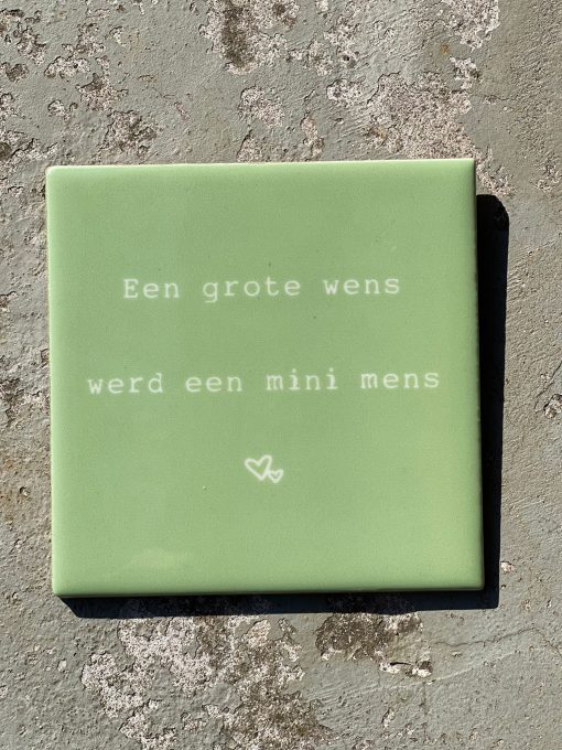 Tegeltje spreuktegel Grote wens