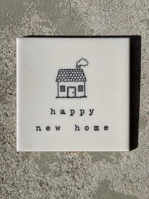 Tegeltje spreuktegel Happy new home