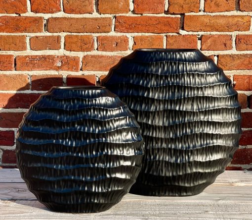 Vaas Inge Zwart ovaal 31x12x30cm - Afbeelding 3