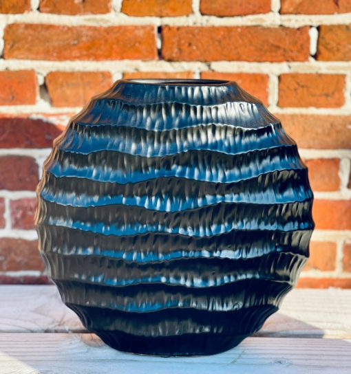 Vaas Inge Zwart ovaal 31x12x30cm