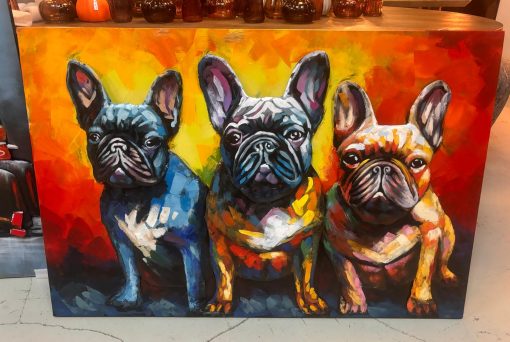 3D Schilderij Franse Bulldog metaal 120x80cm