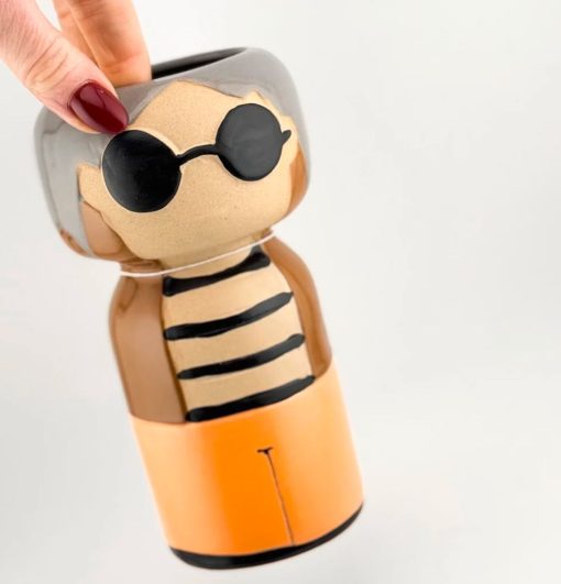 Aardewerk Kokeshi Doll vaas 16,8 cm - Afbeelding 2