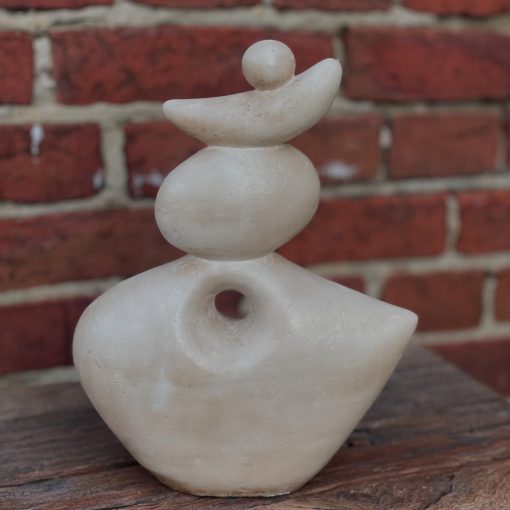 Aardewerk ornament yoga beige - beeldje yoga - 17x7x22,5cm - decoratie beeldje