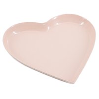 Metalen tray hart roze | 12,5x13x0,7cm | dienblad hartvormig metaal