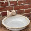Vogelbad glazed creme 23x5cm