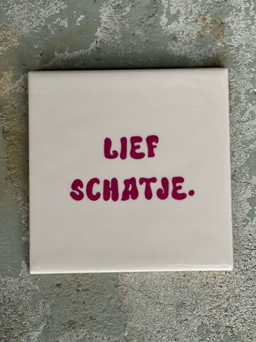 Tegeltje Lief schatje | Hippe Spreuktegel | Nieuwe woning cadeau | Housewarming cadeau |Verjaardagscadeau | Birthday |Verjaardag |brievenbuscadeau