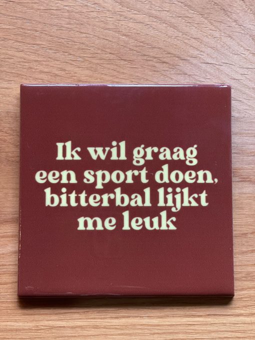 Tegeltje Bitterbal lijkt me leuk | Hippe Spreuktegel | Afscheid cadeau| Nieuwe woning cadeau | Housewarming cadeau |Verjaardagscadeau | Birthday |Verjaardag |brievenbuscadeau