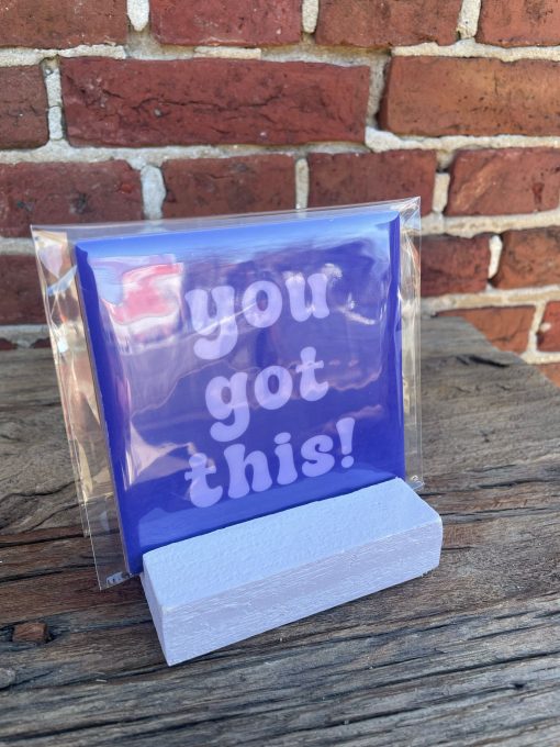 Tegelhouder 10x6cm Pastel Lila, gerecycled hout. - Afbeelding 4