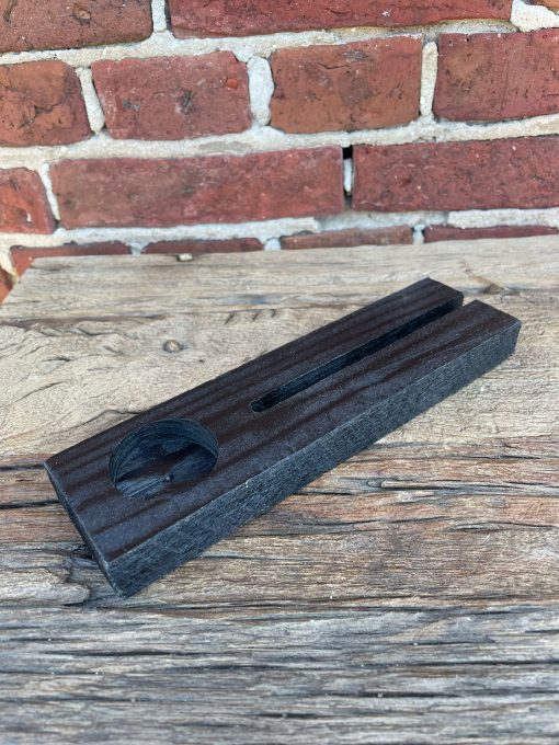 Tegelhouder met waxine 21x6cm Zwart, gerecycled hout. - Afbeelding 5