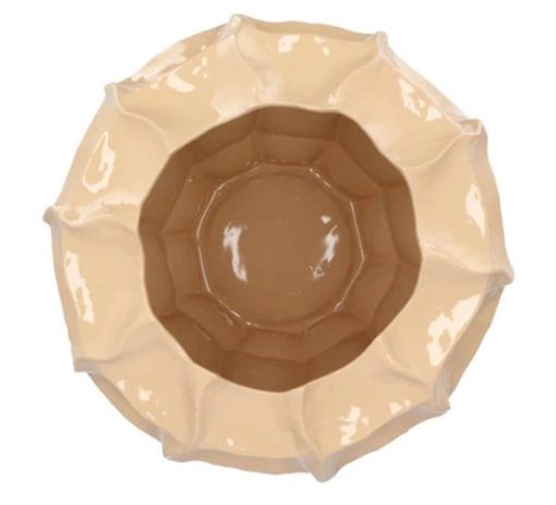 Lima vaas beige carv 30x30x28cm - Afbeelding 2