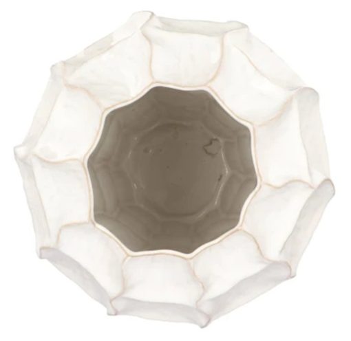 Lima vaas long white carv 26x26x37 - Afbeelding 2