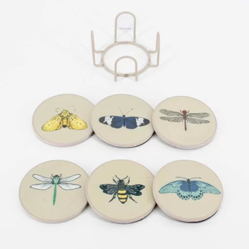 Onderzetters set van 6 insects