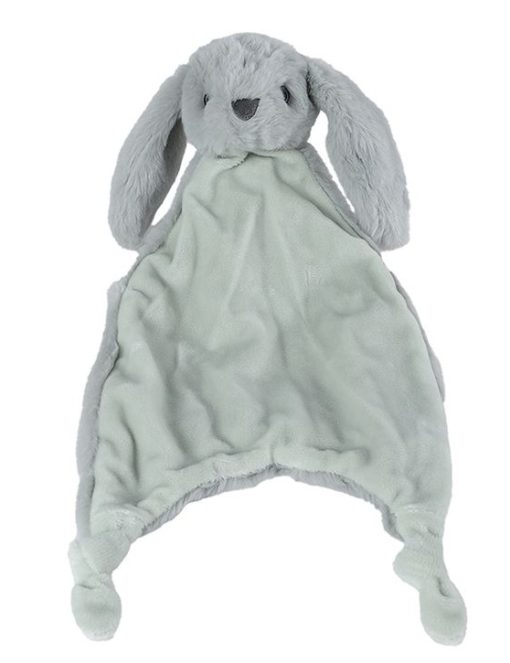Mini club knuffeldoekje konijn "Wipstaart" met knoopjes pluche 38cm grijs