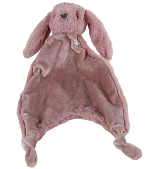Mini club knuffeldoekje konijn "Wipstaart" met knoopjes pluche 38cm Bruin