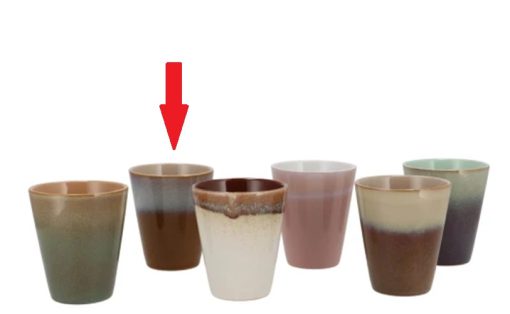 Koffiebeker multicolor Bruin/Blauw 200ml 8,5x8cm
