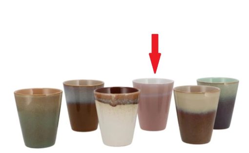 Koffiebeker multicolor Roze 200ml 8,5x8cm